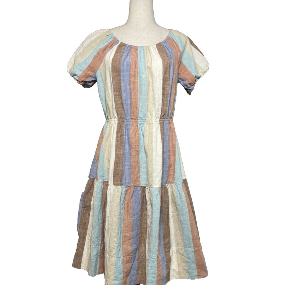 Free Assembly 100% cotton womens summer dress fit & flare Small peasant boho